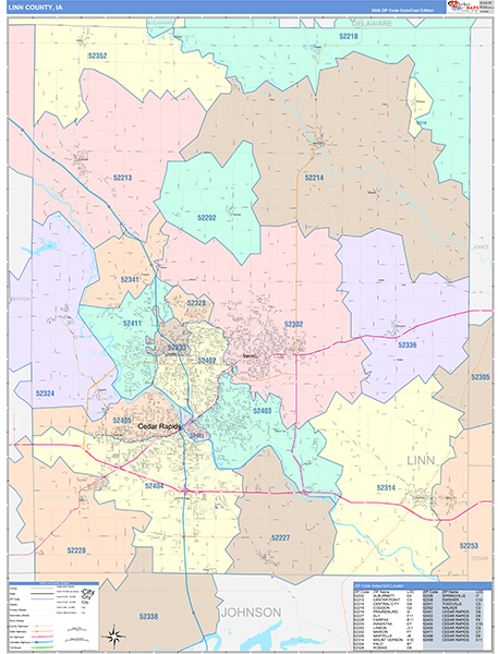 Linn County, IA Zip Code Map
