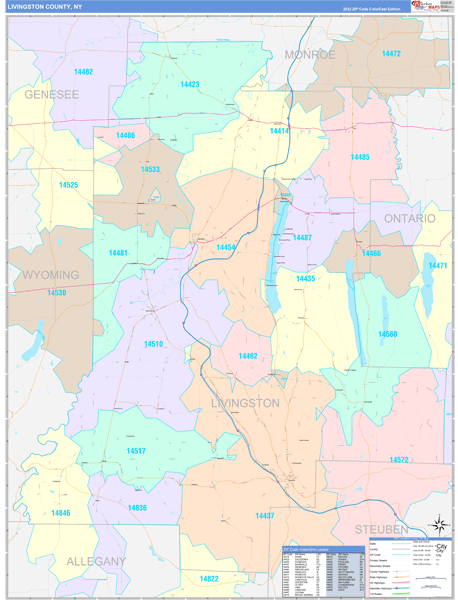 Livingston County Digital Map Color Cast Style