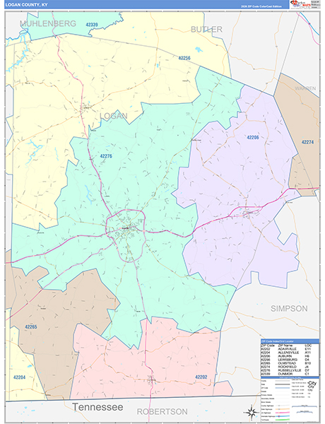 Logan County, KY Zip Code Map