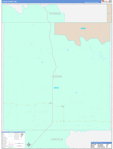Logan County Digital Map Color Cast Style
