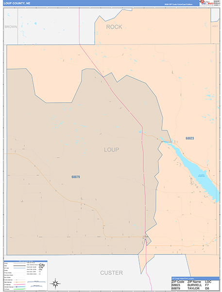 Loup County, NE Zip Code Map