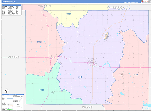Lucas County, IA Zip Code Map