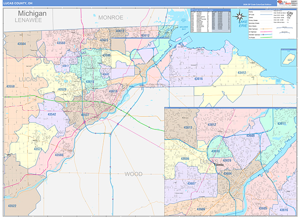Lucas County, OH Zip Code Map