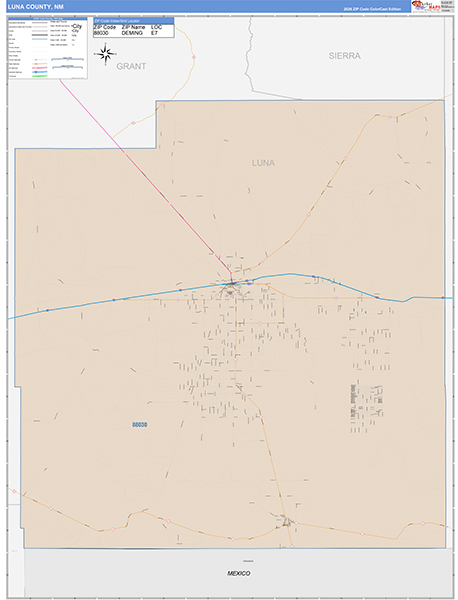 Luna County, NM Zip Code Map