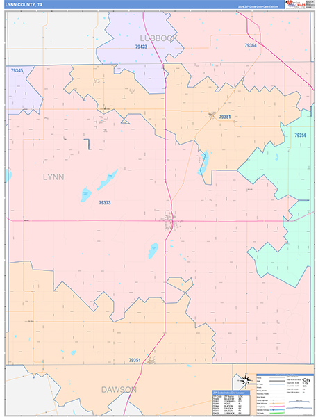 Lynn County, TX Zip Code Map