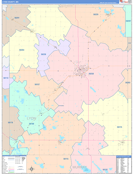 Lyon County, MN Zip Code Map