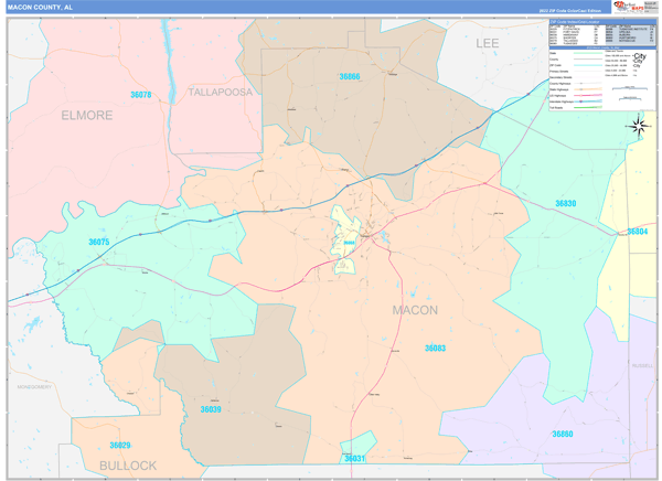 Macon County Digital Map Color Cast Style