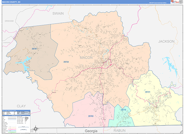 Macon County, NC Zip Code Map