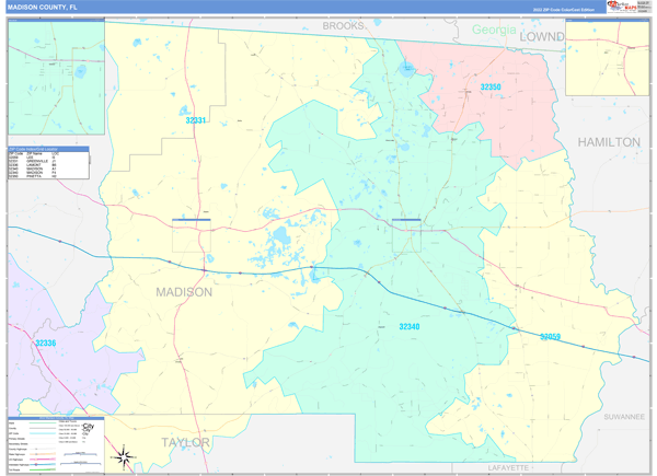 Madison County, FL Zip Code Map