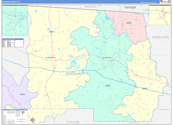 Madison County, FL Zip Code Map