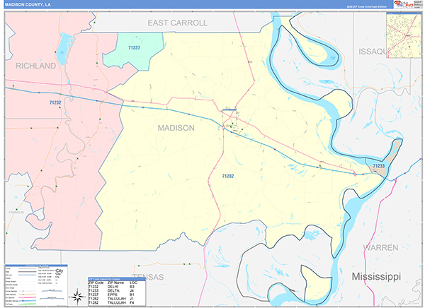 Madison Parish (County), LA Wall Map