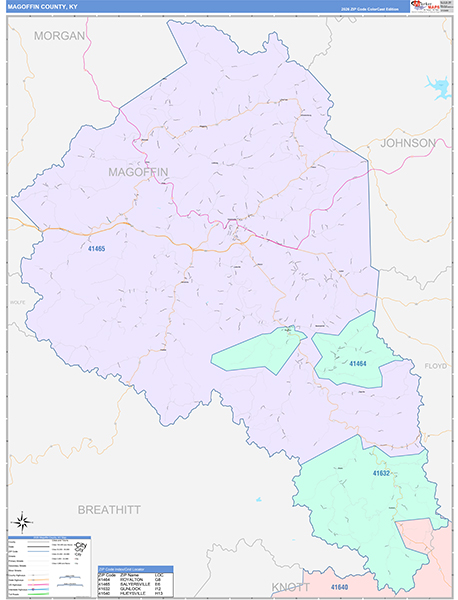 Magoffin County, KY Zip Code Map
