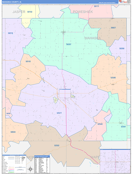 Mahaska County, IA Zip Code Map