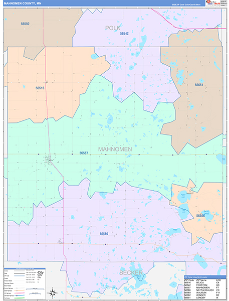 Mahnomen County, MN Zip Code Map