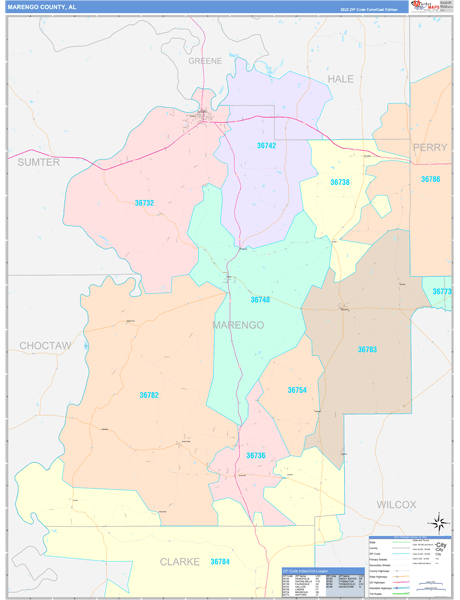 Marengo County Digital Map Color Cast Style