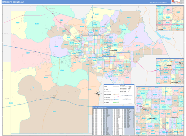 Maricopa County, AZ Zip Code Map