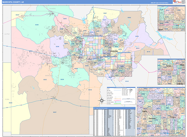 Maricopa County, AZ Zip Code Map