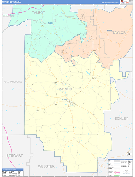 Marion County, GA Zip Code Map