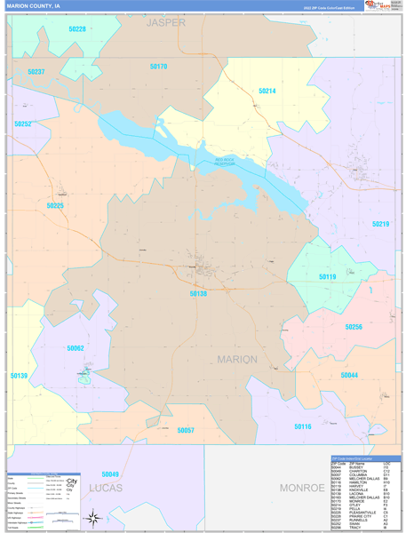 Marion County, IA Zip Code Map