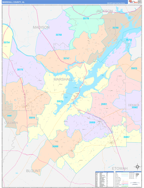 Marshall County, AL Wall Map
