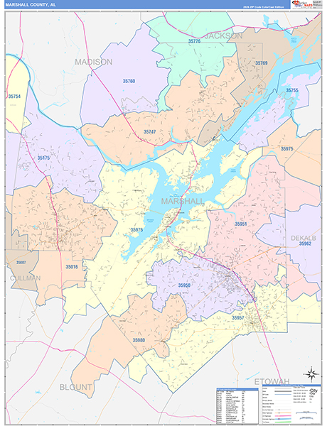 Marshall County, AL Zip Code Map