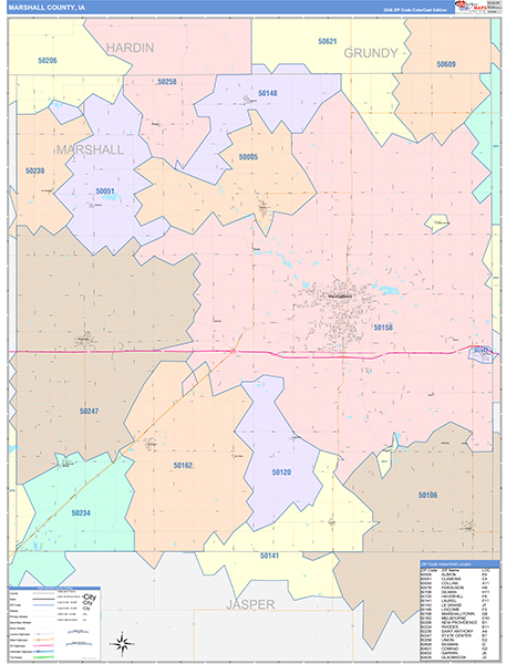 Marshall County, IA Wall Map