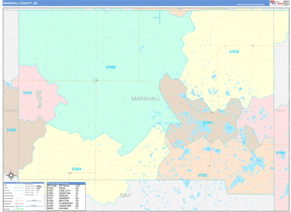 Marshall County, SD Wall Map