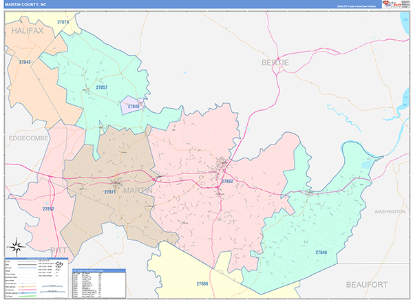 Martin County, NC Zip Code Map