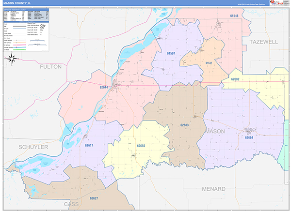 Mason County, IL Zip Code Map