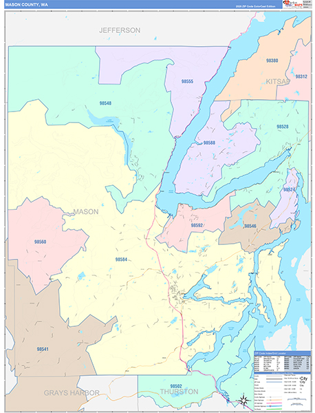 Mason County, WA Zip Code Map