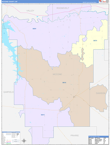 McCone County, MT Wall Map