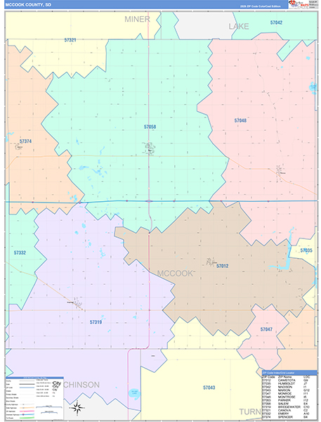 McCook County, SD Zip Code Map