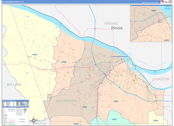 McCracken County, KY Zip Code Map