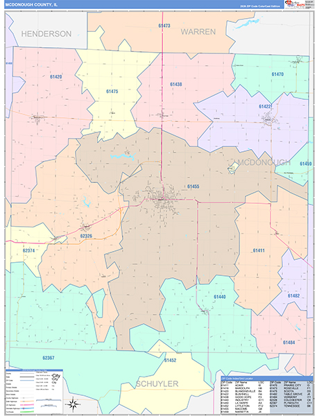 McDonough County, IL Zip Code Map