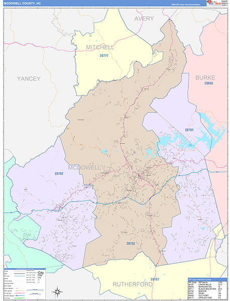 McDowell County, NC Wall Map