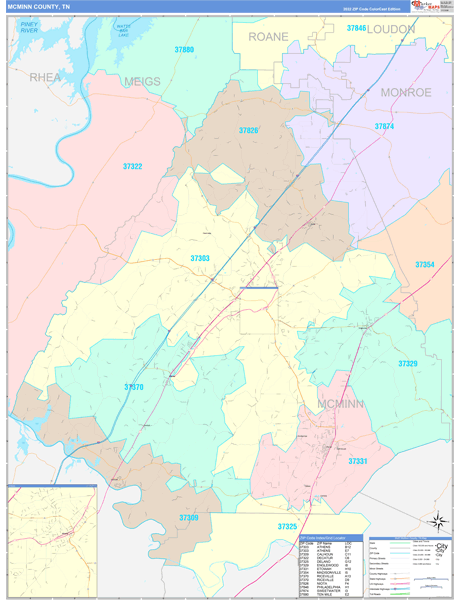 McMinn County, TN Zip Code Map