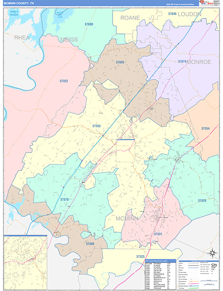 McMinn County, TN Zip Code Map