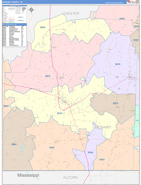McNairy County, TN Zip Code Map