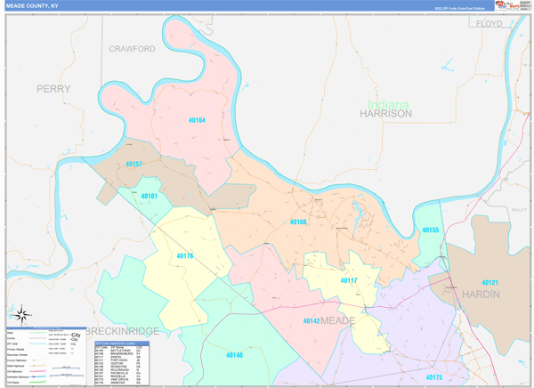 Meade County, KY Zip Code Map