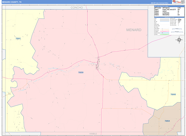 Menard County, TX Zip Code Map