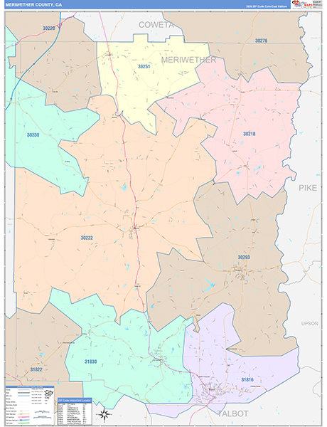 Meriwether County, GA Zip Code Map