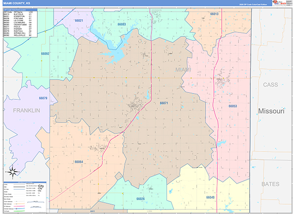 Miami County, KS Zip Code Map