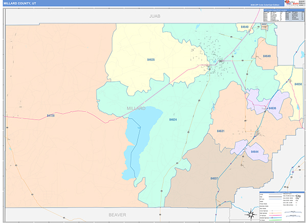 Millard County, UT Zip Code Map