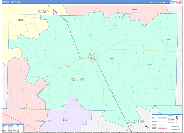 Miller County, GA Zip Code Map