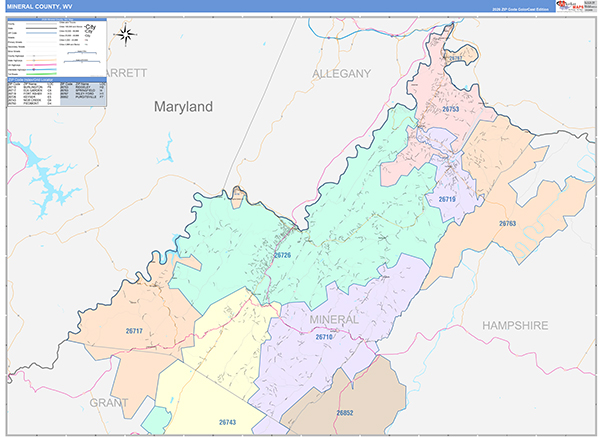 Mineral County, WV Zip Code Map