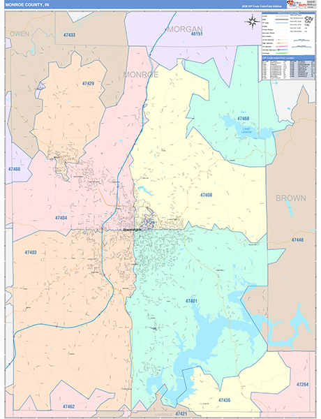 Monroe County, IN Zip Code Map