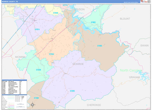 Monroe County Digital Map Color Cast Style