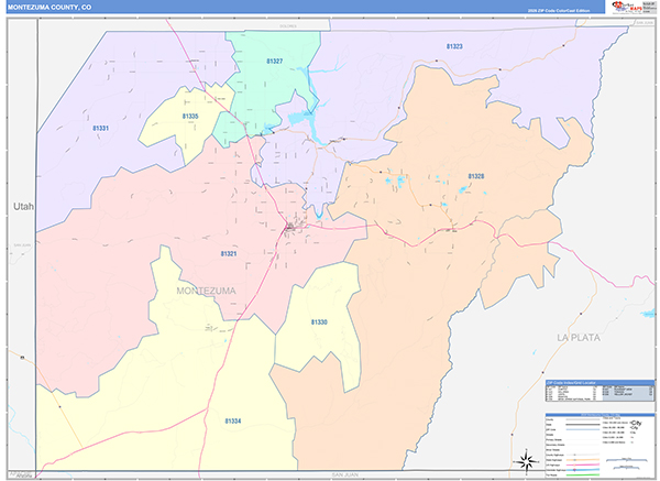 Montezuma County, CO Zip Code Map