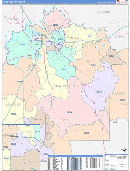 Montgomery County, AL Zip Code Map