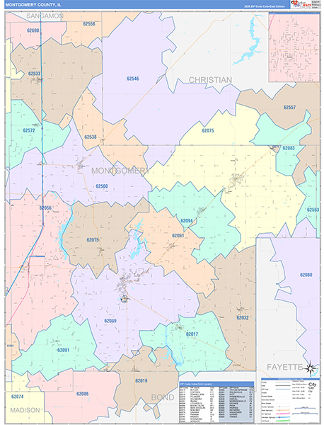 Montgomery County, IL Zip Code Map